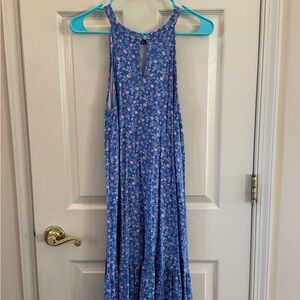 LOFT Blue Floral Patterned Top